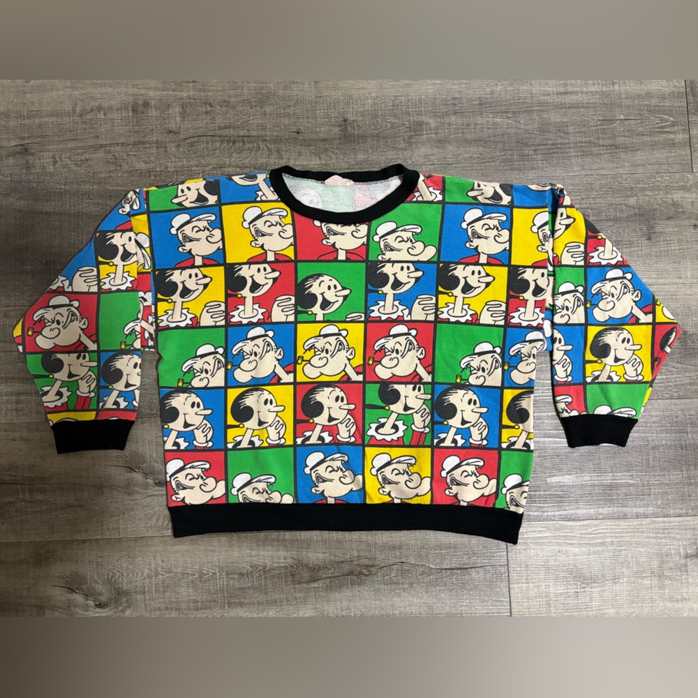 Vintage Popeye Crewneck Sweater Size Small